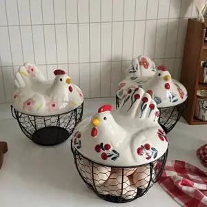 리빙온도 계란바구니 세라믹 주방 보관함 인테리어 달걀 수납함