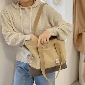 캐주얼 캔버스백 데일리 숄더백 학생가방 뱃지 포함