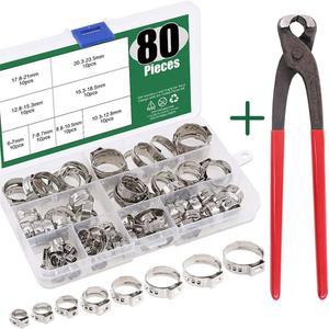 스테인리스 스틸 이어 스텝리스 웜 드라이브 수도관 클램프 호스 클립 어 1 개 80