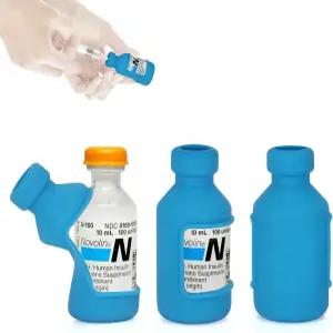 유셰어 인슐린 바이알 커버 병 프로텍터 - 10ml 짧은 실리콘 보호 케이스 내구성 부드럽고 유연한 케어