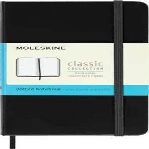 몰레카인 클래식 컬렉션 하드 커버 노트북 1-주제 점선 규칙 검은색 5.5 x 3.5 장