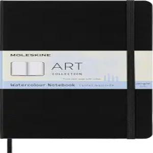 몰레카인 아트 노트북 하드 커버 라지(5인치 x 8.25인치) 일반/블랭크 블랙 72페이지