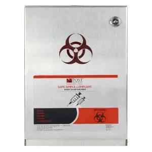 콘세알 샤프 캐비닛 폐기 용기 보관 1갤런 바이오해저드 벽걸이 잠금 및 키가 있는 파우더 코팅 스틸