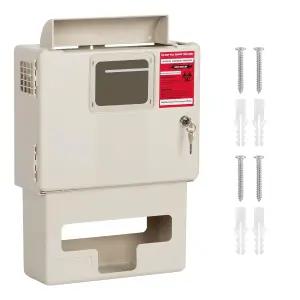 5Qt 샤프 용기용 벽걸이 - 가정용 바늘 폐기 및 전문가용 내구성 ABS 플라스틱 안전을 위한 잠금 뚜껑과