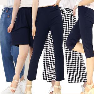 여성 국내제작 아이스부츠컷 밴딩팬츠 쿨 빅사이즈 9부(66~120)청레깅스 몸빼 배기 조거팬츠 와이드 통바지