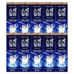 엘지 클링스 스케일링케어 치약 쿨링민트 100g X 10개