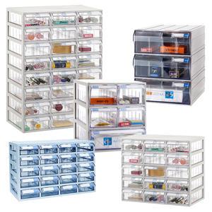 [국내생산 완제품] 모아이샵 다용도 투명수납함 4칸~40칸 정리함 서랍장 사무용품 책상정리 수납박스 서류정리함