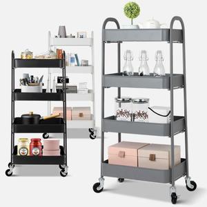 로크 4단 이동식트롤리 수납선반 카드 웨건 트레이 이동선반