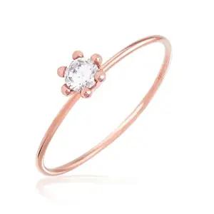 [미니아트]14K 로즈골드 4월 탄생석 반지 레이어드 다이아몬드 컬러 큐빅 링