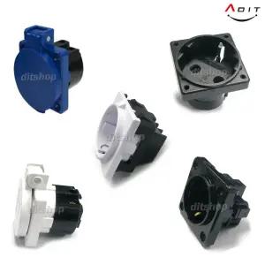 ADIT 방우형 방우1구 IP54 방수 매입 취부형 판넬 고정용 고급형 렉용 220V 1구 접지형 콘센트 인넷 파워소켓 전원소켓