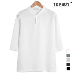 엠보 헨리넥 7부 반팔티 (RT772)