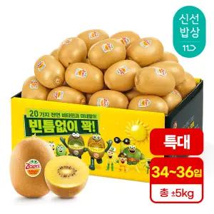 [사전예약 4/15부터][5kg내외] 제스프리 특대 골드키위 (개별 140g내외 34-36입) 이중포장