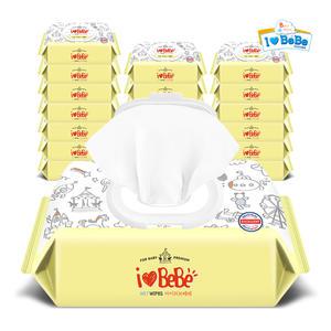 아이러브베베 아기물티슈 옐로우 캡형 120매X20팩 대용량 물티슈