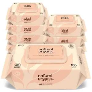 [네츄럴오가닉] 아기물티슈 오리지널 엠보싱 스마트캡형100매[10팩]