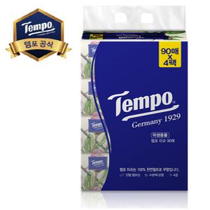 템포소프트 티슈 4겹 90매1팩(4개입) 각티슈 사이즈