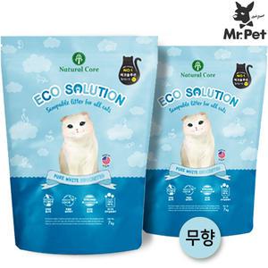 네츄럴코어 고양이모래  퓨어화이트(무향)7kg x 2개