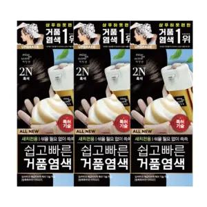 미쟝센 쉽고빠른 거품 염색약 2N 흑색 3개