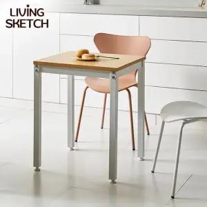 [리빙스케치] 보브 600 사각 화이트 네츄럴 업소용 테이블 2인 카페 티테이블 원룸 식탁