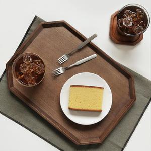 우딘 월넛 직트레이 2size 팔각 트레이 나무 쟁반