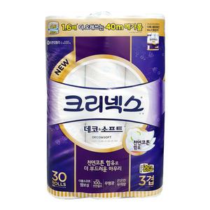 크리넥스 데코 앤 소프트 3겹 40m x 30롤