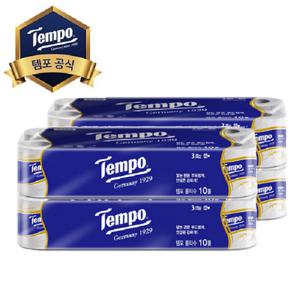 위생적인 개별포장! 템포 티슈 3겹 롤화장지 40롤 [광폭107mm] 프리미엄 롤티슈