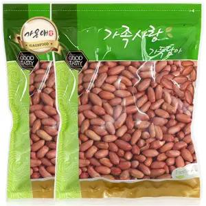 [가온애] 볶음땅콩 1kg x2팩 / 땅콩 볶은땅콩 1kg 구운땅콩 피땅콩 알땅콩 맥주안주 주전부리 견과 견과류