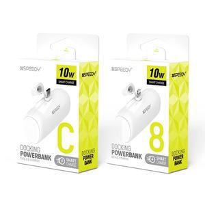 [스피디] 휴대용 미니 거치  일체형 보조배터리 5000mAh 8핀 C타입