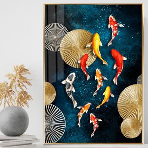 황금 잉어 구어도 물고기 액자 거실 안방 사무실 대형 풍수 인테리어 그림 집들이 개업선물