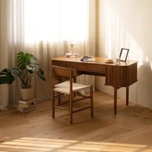 [클릭시 추가쿠폰] [레트로하우스] 헤세 월넛 원목 수납 컴퓨터 책상 1400