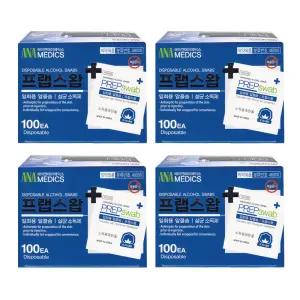 프랩스왑 100매입 4개 알콜 스왑 약국 일회용 소독솜