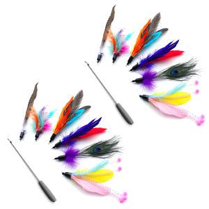 울리올리 고양이 낚시대 리필 6종 깃털세트, 2개