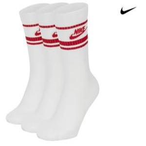 나이키에센셜 NSW 크루삭스 화이트/레드로고 1팩 3세트