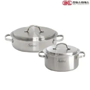 [한일STS] 스플릿 통5중 인덕션가능 스텐레스 냄비세트 2종E(양20+전24)