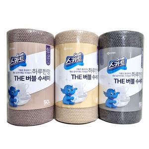 스카트 하루한장 THE 버블 일회용 수세미 50매 x 1개