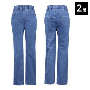 2장 여자청바지 스판 여름 여성 밴딩청바지