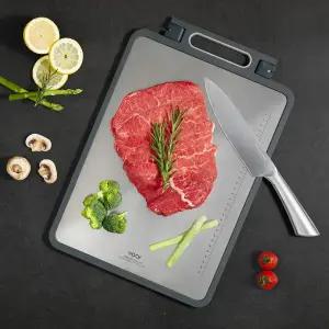 보아르 퓨어 스텐 양면 도마 SUS316 이유식 위생 고기 항균 주방 스테인레스 도마