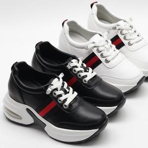 [더힐][더힐슈즈] 가죽 키높이 에어 삼선 여성여자 슬립온 운동화 스니커즈 8cm/2color sml413