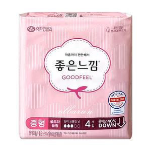 좋은느낌 오리지널 울트라 날개 중형 4매x1개 /자판기용 휴대용 여행용 생리대
