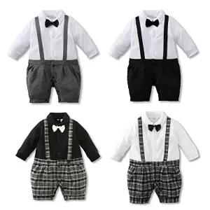 [조이멀티]리본 정장 멜빵 아동 긴팔 우주복 303646