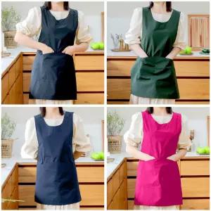 앞치마와가운 요양보호사 생활방수 엉덩이 덮는 원피스 앞치마 미용실 네일샵 카페 매장 유니폼