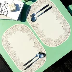 플라워 레터링 국산 실리콘 식탁매트 소음방지 테이블매트