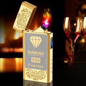 TTN 골드 듀얼 터치 플라즈마 라이터008 충전 더블아크 선물 고급형