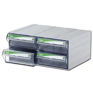 투명 플라스틱서랍장 2단 트윈 부품서랍박스 W27D551