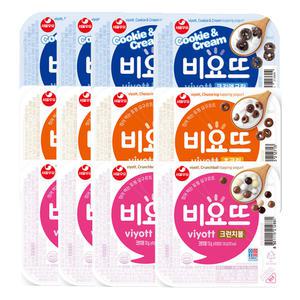 [냉장] 비요뜨 3종 혼합구성 12개 기획세트 (크런치볼4,초코링4,쿠키4)