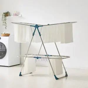 [리빙코아] 국산 올스텐 접이식 튼튼한 고급형 강한 빨래건조대 특대 2단