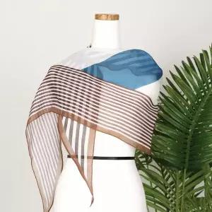 [하프클럽/샵앤]스트라이프 간절기 국산 고급 스카프 DRN-WSC-0289-브라운