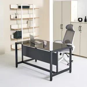 [티에스퍼니처] TS-03 강화유리 가림막 철재책상 데스크책상 1400x800