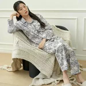 메이플라워 포레스트 긴팔 모달면 여성 빅사이즈 잠옷 세트