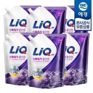 [애경][비밀] 리큐 얼룩제거 올인원 액체세제 리필 2.1L x6개
