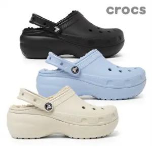 [크록스] 여성 클래식 플랫폼 라인드 클로그 3종 택 1 207938